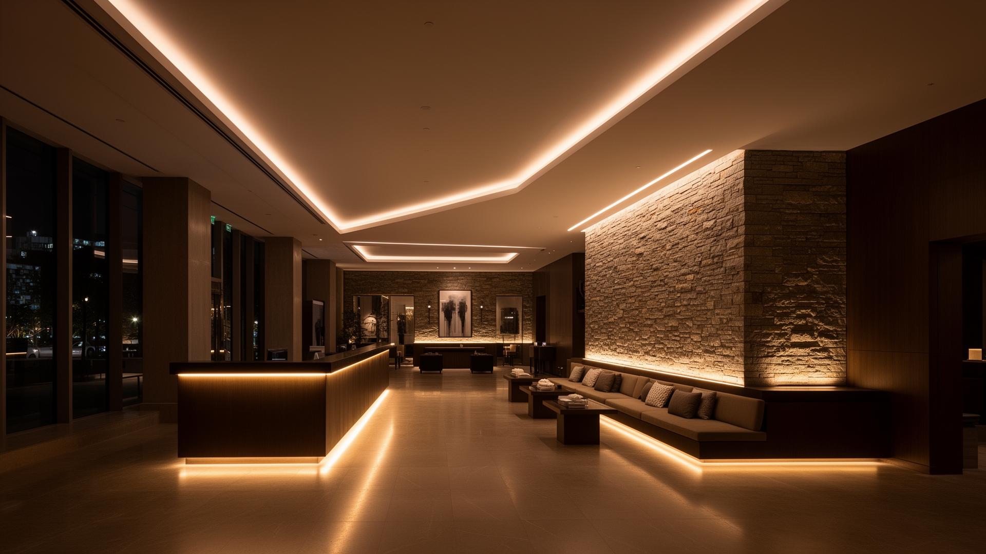 Hospitality — flush architectural LED strip lighting