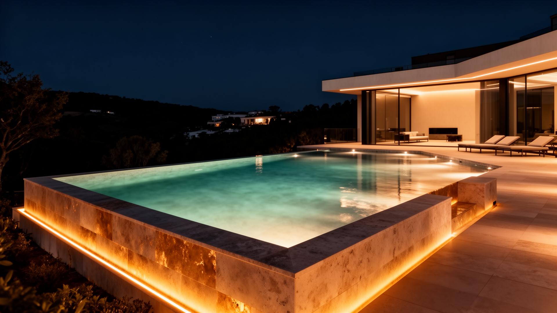 Pools & Pavilions — flush architectural LED strip lighting