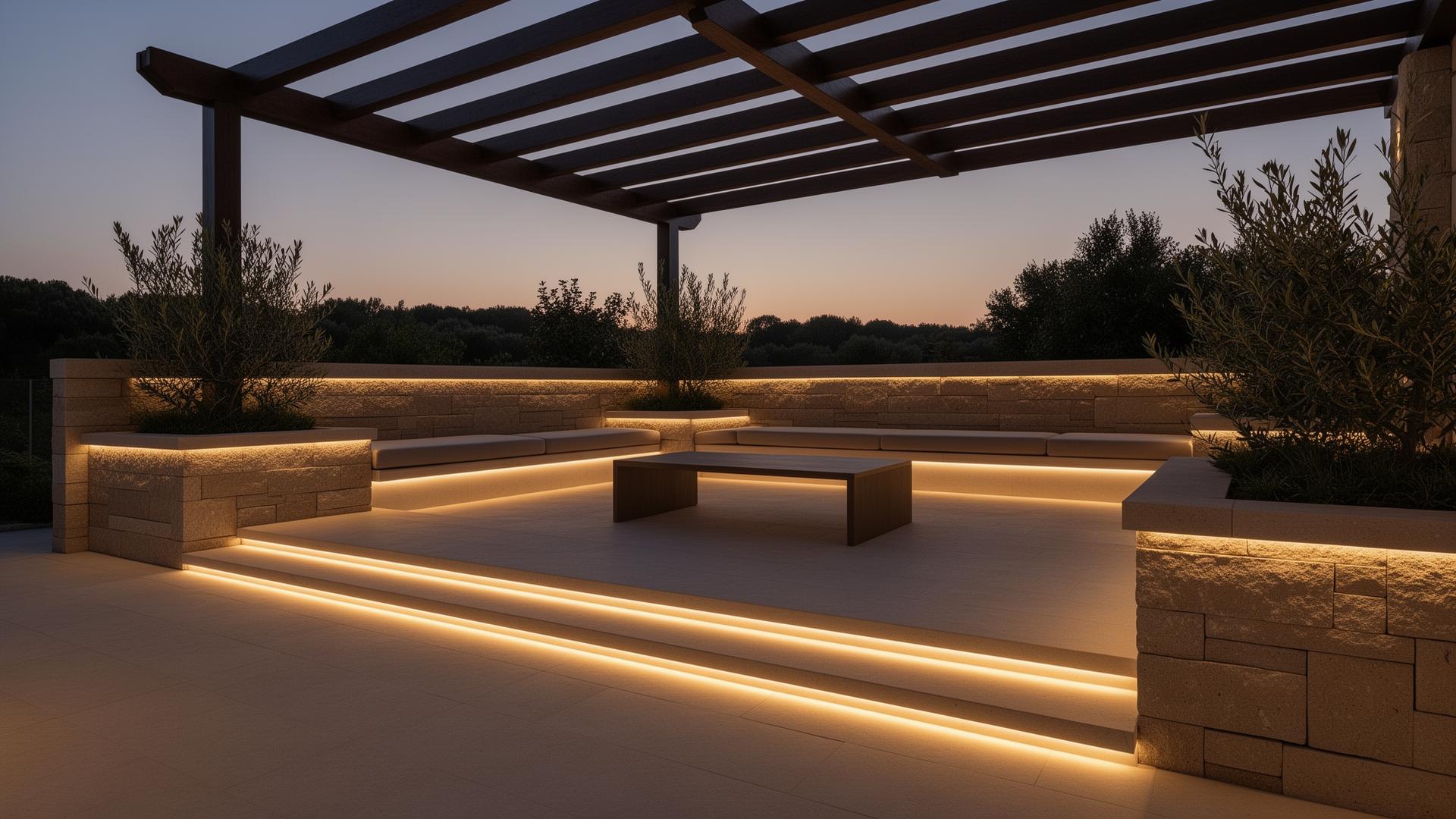 Outdoor Living — flush architectural LED strip lighting