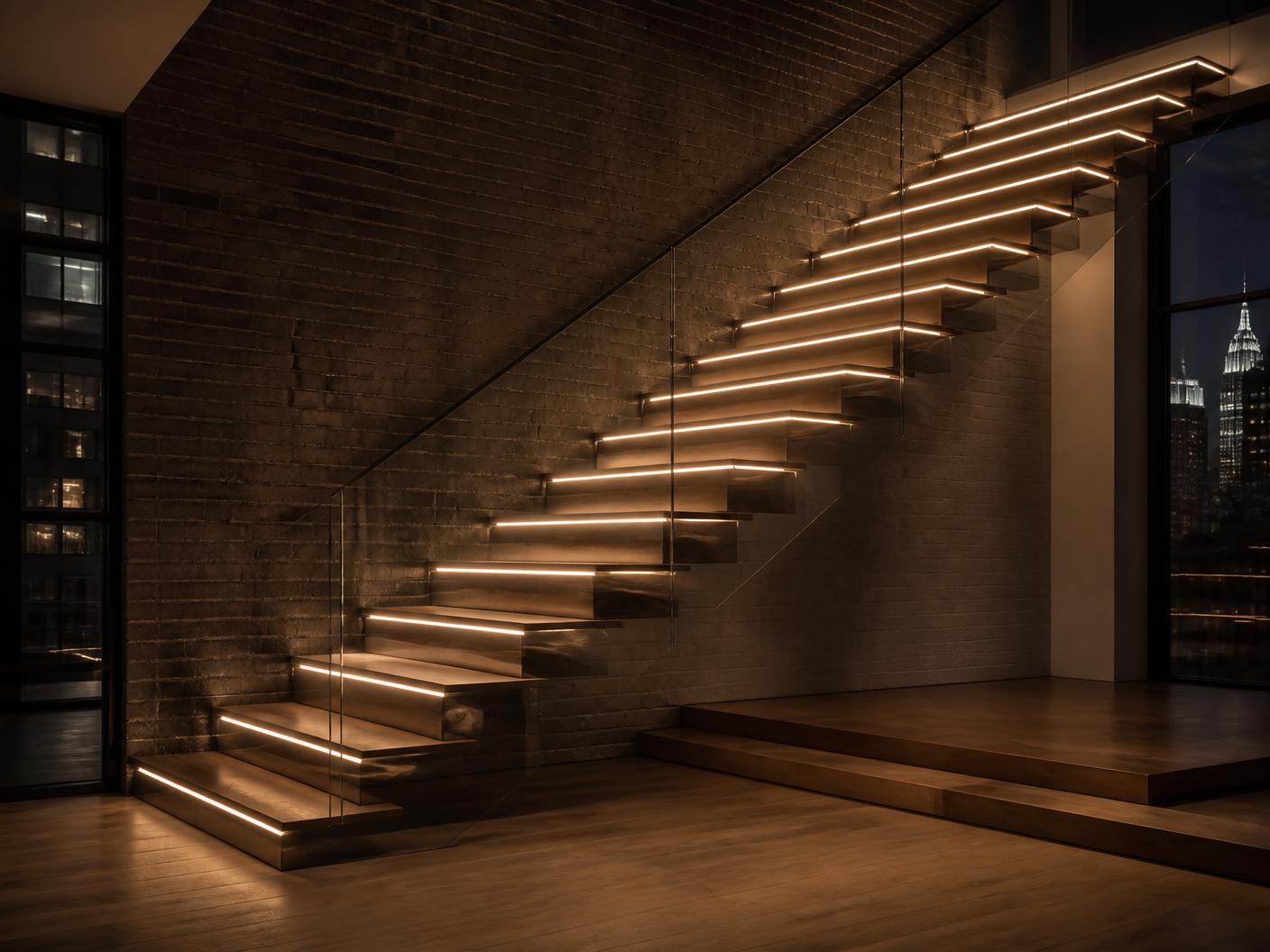 Staircases — flush architectural LED strip lighting